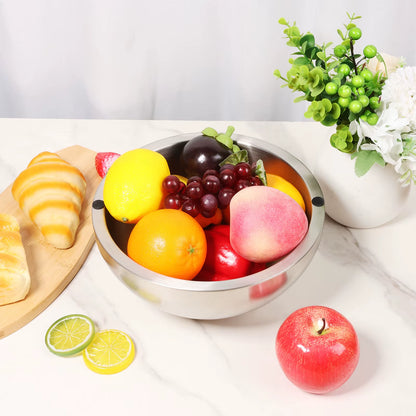 Stainless Steel Salad Bowls Egg Flour Mixing Basin Fruit Vegetable Noodle Container for Kitchen Tableware Baking Tool